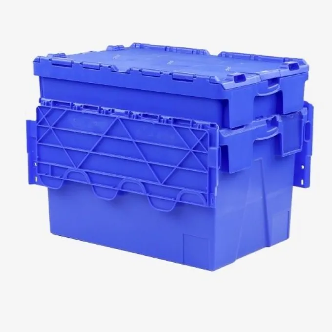 Bac 600 x 400 x 365 mm 65 L éco avec couvercle intégré - bleu - Gilac