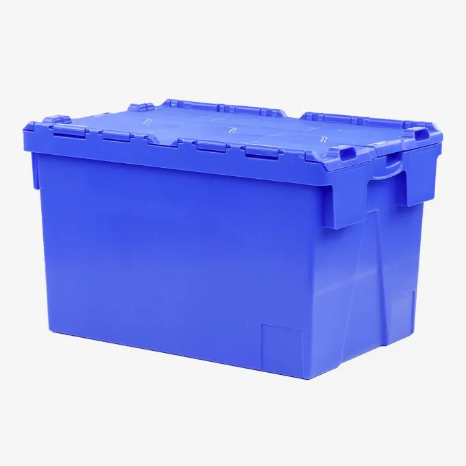 Bac 600 x 400 x 365 mm 65 L éco avec couvercle intégré - bleu - Gilac