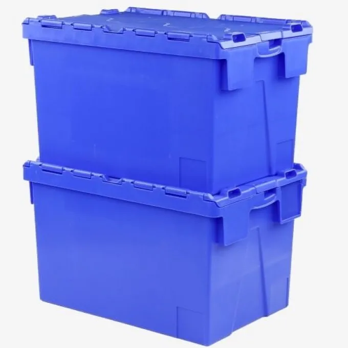Bac 600 x 400 x 365 mm 65 L éco avec couvercle intégré - bleu - Gilac