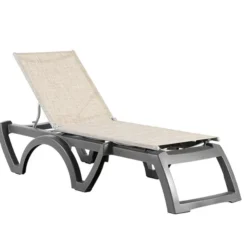 Bain de Soleil JAMAICA BEACH Anthracite / Straw - Lot de 4 - Grosfillex