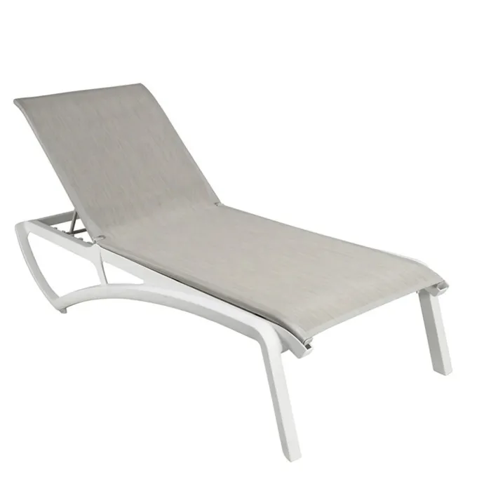 Bain de Soleil SUNSET Blanc / Beige - Lot de 4 - Grosfillex
