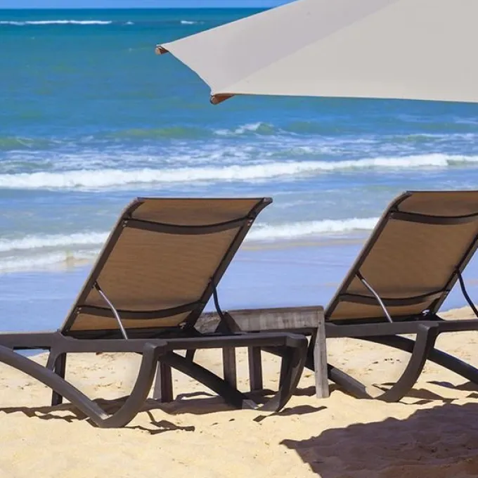 Bain de Soleil SUNSET Bronze / Cognac - Lot de 4 - Grosfillex