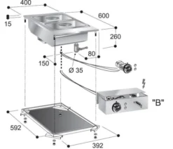 Bain-Marie Encastrable Electrique GN 1/1 - Série 600 - Combisteel