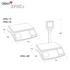 Balance Commerciale XFOC+ 30P PLU Poids Prix 15/30 Kg - Colonne - Gram