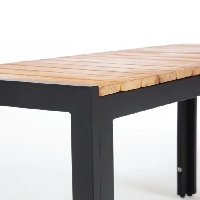 Banc - Acier & Bois d'Acacia - 1000 mm - Lot de 2 - Bolero