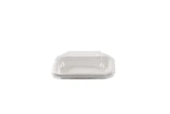 Barquette Sushi crème en canne à sucre + couvercle antibuée en PET 14 x 8 cm - 250 unités - Betik