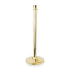 Barrière poteau tête cylindrique en Acier Inoxydable Doré H 950 mm Ø 320 mm - Lot de 2 - Was Germany