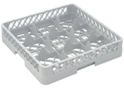 Base 9 Compartiments 500 x 500 x 100mm - Casier de Lavage pour verres - Gris - Matériel CHR Pro