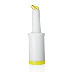 Bec verseur graduée et flacon de conservation en Polypropylène 1 L jaune H 320 mm Ø 90 mm - Was Germany