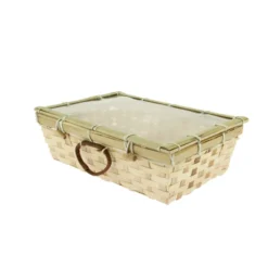 Boite bambou naturel avec plexi Sierra - Lot de 40 - Créapak