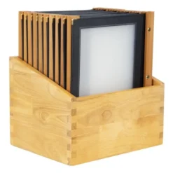 Boite protège-menus cadre en bois 20 porte-menus Securit noir - Format A4