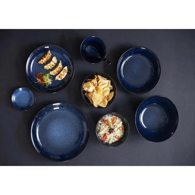 Bols Plats Luna Bleu Nuit 160 mm - Lot de 6 - Olympia