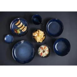 Bols Plats Luna Bleu Nuit 210 mm - Lot de 4 - Olympia
