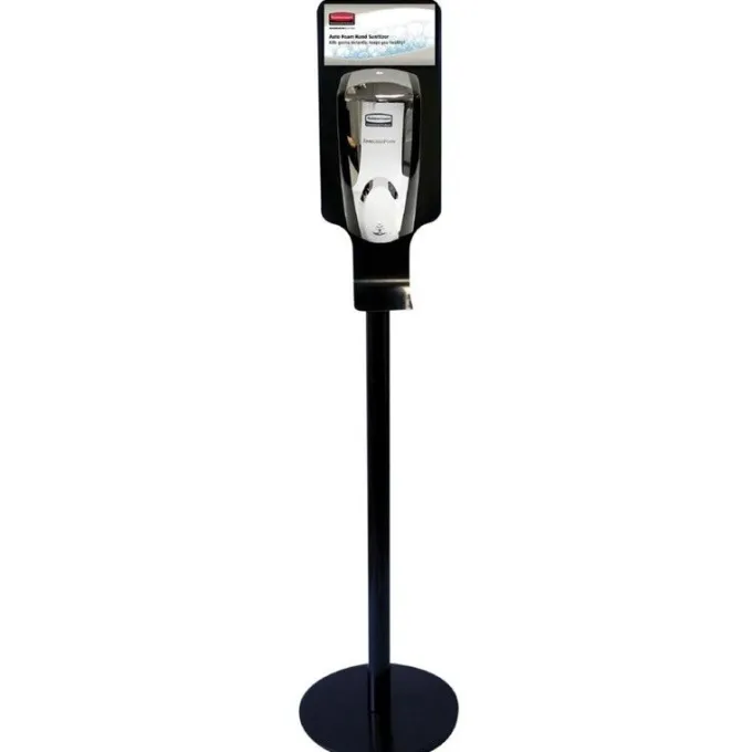 Borne d'Hygiène Noire avec Support - Rubbermaid