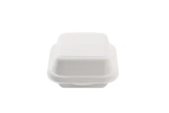 Boîte burger blanche en canne à sucre 155 x 160 x 80 mm- 500 unités - Betik