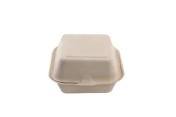 Boîte burger crème en canne à sucre de 155 x 160 x 80 mm - 500 unités - Betik