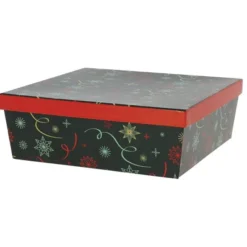 Boîte Carton Carrée Empilable Noel Vert 26X26 Lot de 20 - Créapak