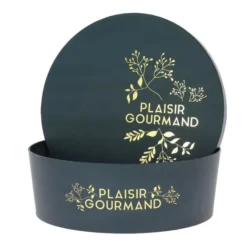 Boîte Carton Ronde Empilable Plaisir Gourmand Ø26 Lot de 20 - Créapak