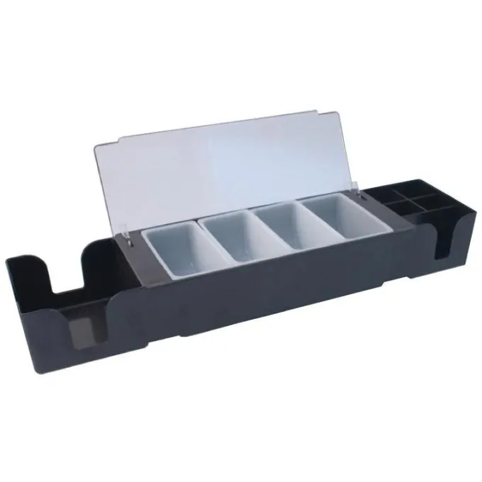 Boîte à compartiments noire - 605 x 155 x 95 mm