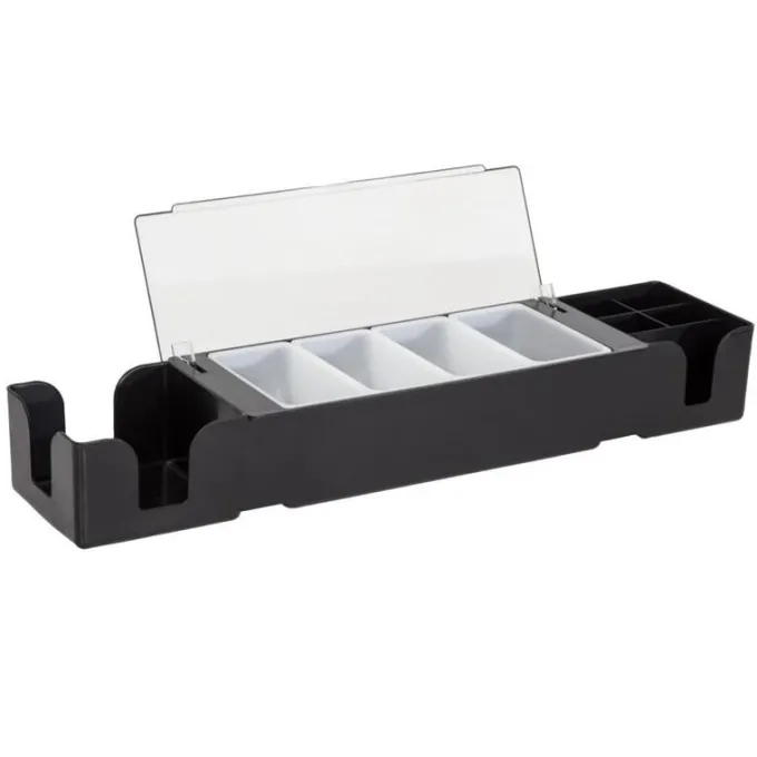 Boîte à compartiments noire - 605 x 155 x 95 mm