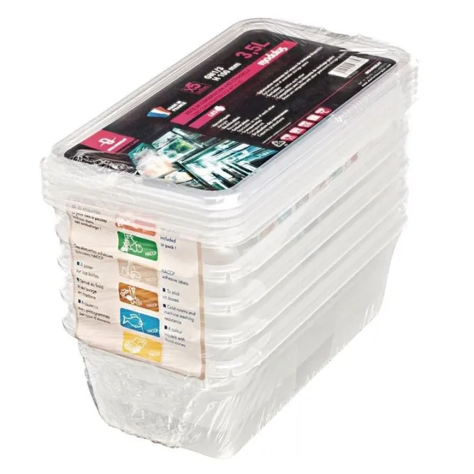Boîte de Stockage avec Couvercle GN 1/3 - Bourgeat - Lot de 5