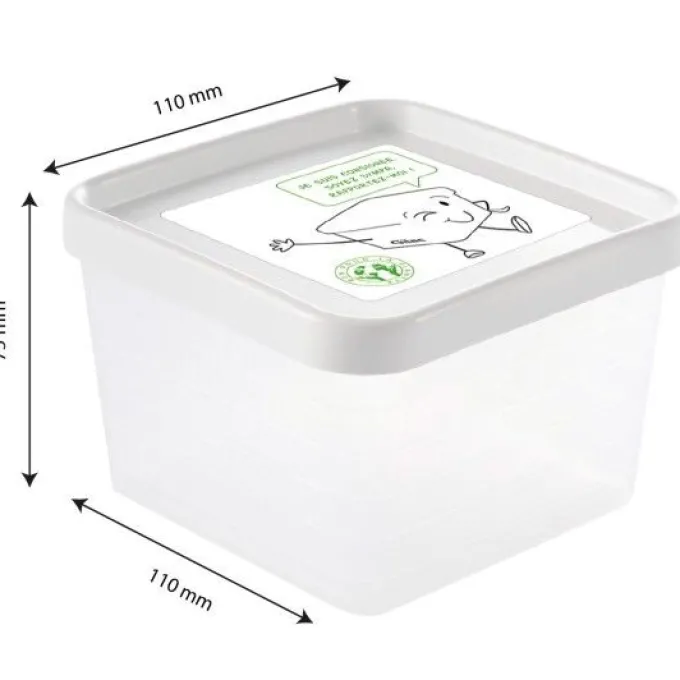 Boîte hermétique 0,6 L + couvercle blanc - lot de 12 - Gilac