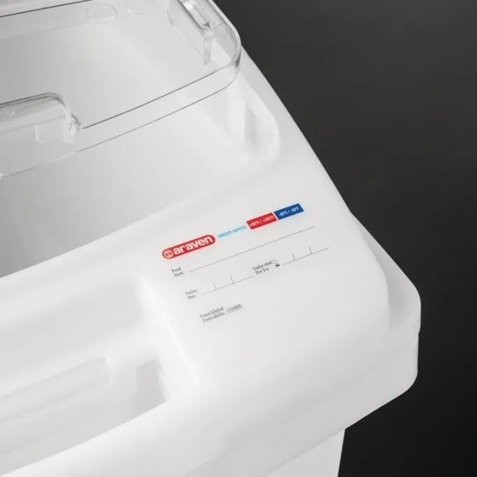 Boîte à ingrédients avec roulettes transparente - Araven 80 L