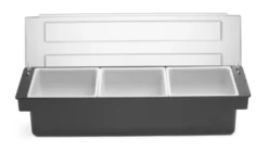 Boîte à ingrédients - 3 bacs Bar up Noir 480x150x(H)100mm - Hendi