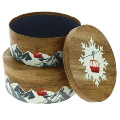 Boîte Ronde Carton Chalet Jeu de 2 Lot de 10 - Créapak