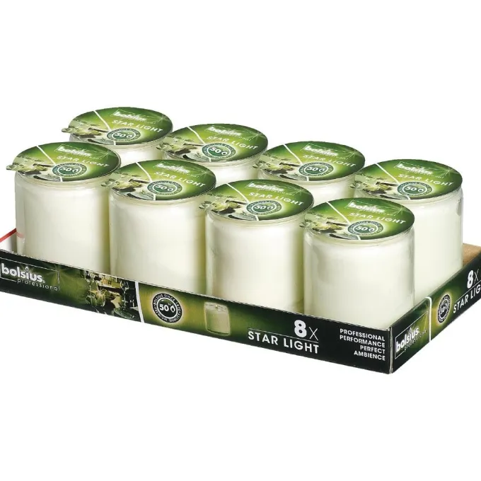 Bougie Blanche Pot en Verre - Lot de 8