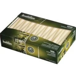 Bougies effilées Bolsius 254 mm ivoire Lot de 100