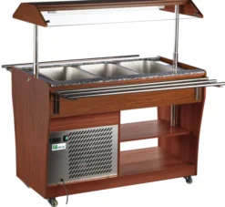 Buffet Réfrigéré Couleur Noyer de 3 à 4 Bacs GN 1/1 - AFI Collin Lucy