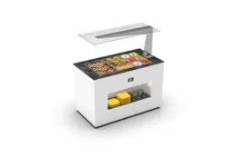 Buffet Réfrigéré Plaque Froide avec Bacs Protection Anti-Postillons - 1300x700 mm - SAYL