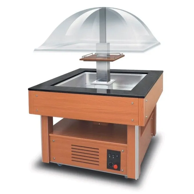 Buffet Réfrigéré Self Service Central Carré Professionnel - 4 bacs GN 1/1 - Furnotel