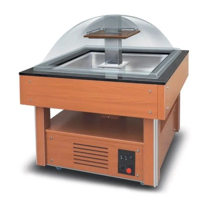 Buffet Réfrigéré Self Service Central Carré Professionnel - 4 bacs GN 1/1 - Furnotel