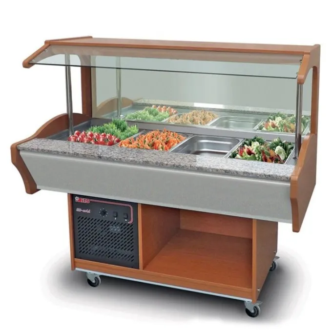Buffet Réfrigéré Self Service Mural Professionnel - 4 bacs GN 1/1 - Furnotel