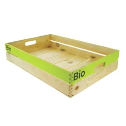 Cagette Bois Rectangle Gm avec Logo Bio Lot de 5 - Prolinea