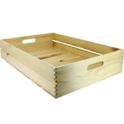 Cagette Bois Rectangle Pin Verni 60X40 Lot de 5 - Prolinea