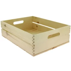 Cagette Bois Rectangle Pin Verni 40X30 Lot de 12 - Prolinea