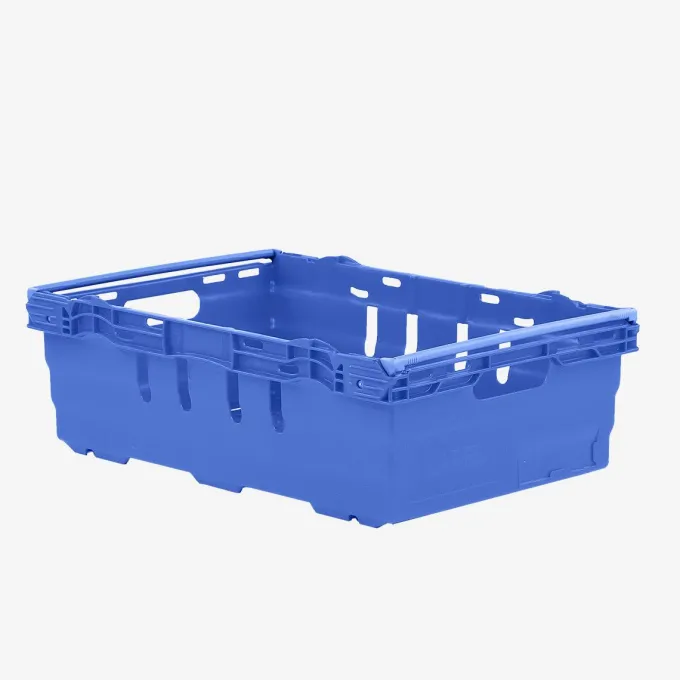 Caisse ajourée emboîtable, empilable sur barres 600 x 400 x 199 mm - 35 L – bleu - Gilac
