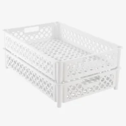 Caisse ajourée 590 x 385 x 120 mm 22 L - blanc - Gilac
