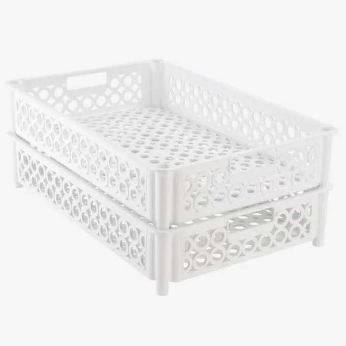 Caisse ajourée 590 x 385 x 120 mm 22 L - blanc - Gilac