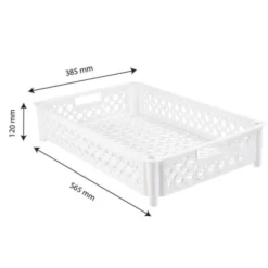 Caisse ajourée 590 x 385 x 120 mm 22 L - blanc - Gilac