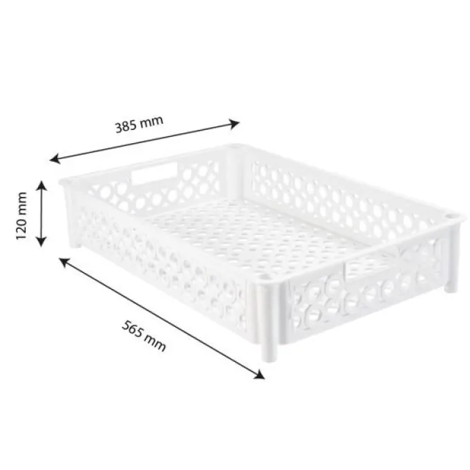 Caisse ajourée 590 x 385 x 120 mm 22 L - blanc - Gilac