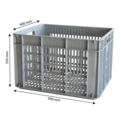 Caisse ajourée 500 x 400 x 330 mm 48 L - gris - Gilac