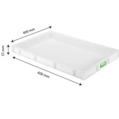 Caisse pleine biosourcée 600 x 400 x 55 mm 9 L - blanc - Gilac