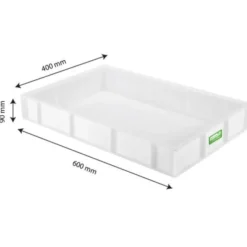 Caisse pleine biosourcée 600 x 400 x 90 mm 15 L - blanc - Gilac