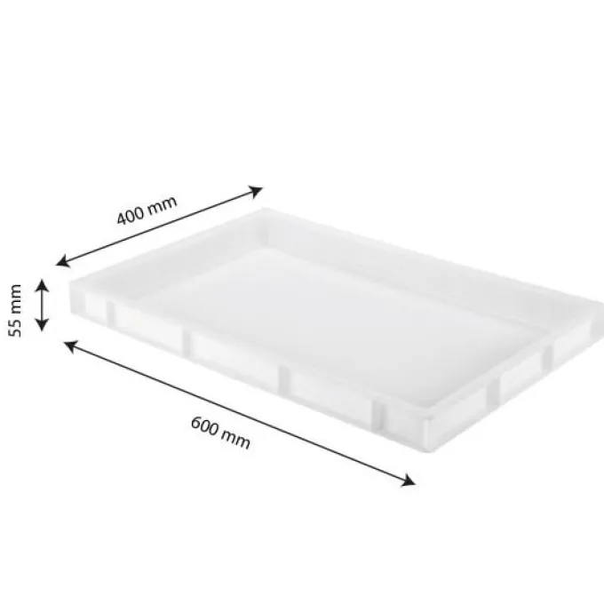 Caisse pleine 600 x 400 x 55 mm 9 L - blanc - Gilac