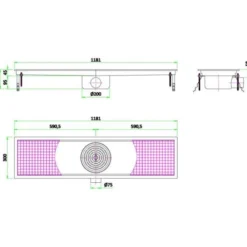 Caniveau de Sol pour Cuisine Professionnelle - Sortie Horizontale - Combisteel - 7075.0110
