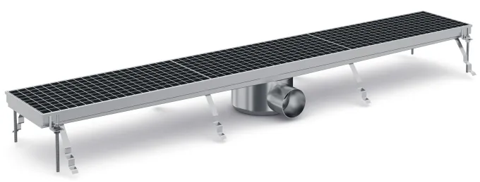Caniveau de Sol pour Cuisine Professionnelle 1331 - Sortie Horizontale - Combisteel
